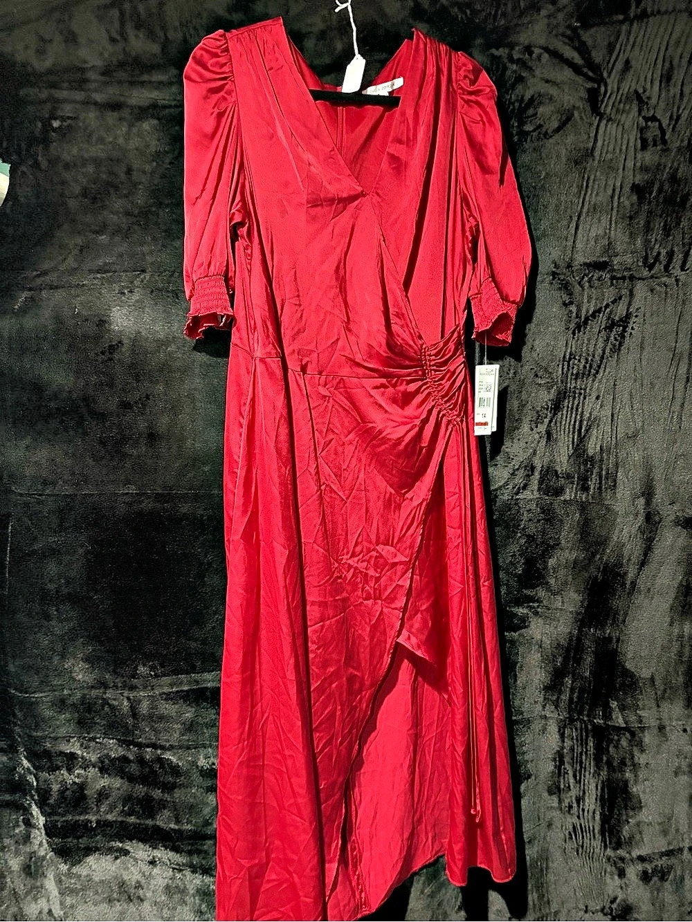 Julia Jordan Ruched Dress in Red Size 14 NWT